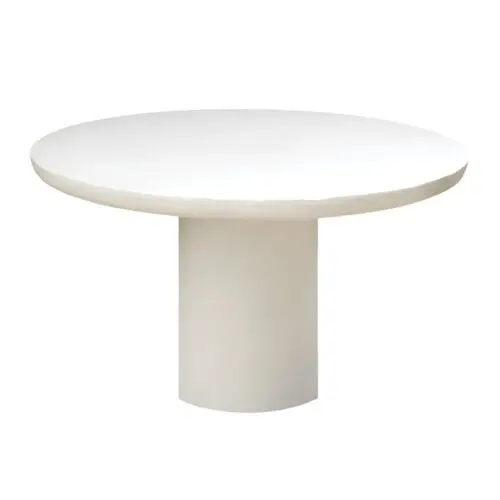 Pomax Table ronde blanc cassé Piastro D150 - enduit à la chaux