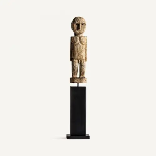 Sculpture ethnique noir naturel bois de mangue 75cm Vical Home