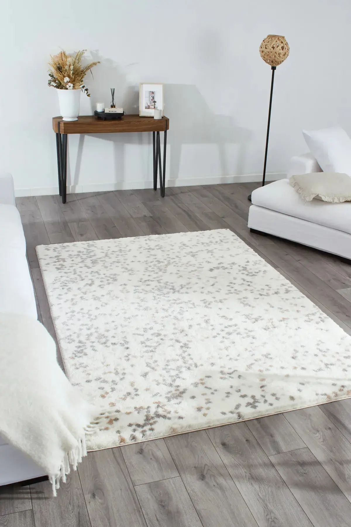 tapis shaggy doux beige Alena