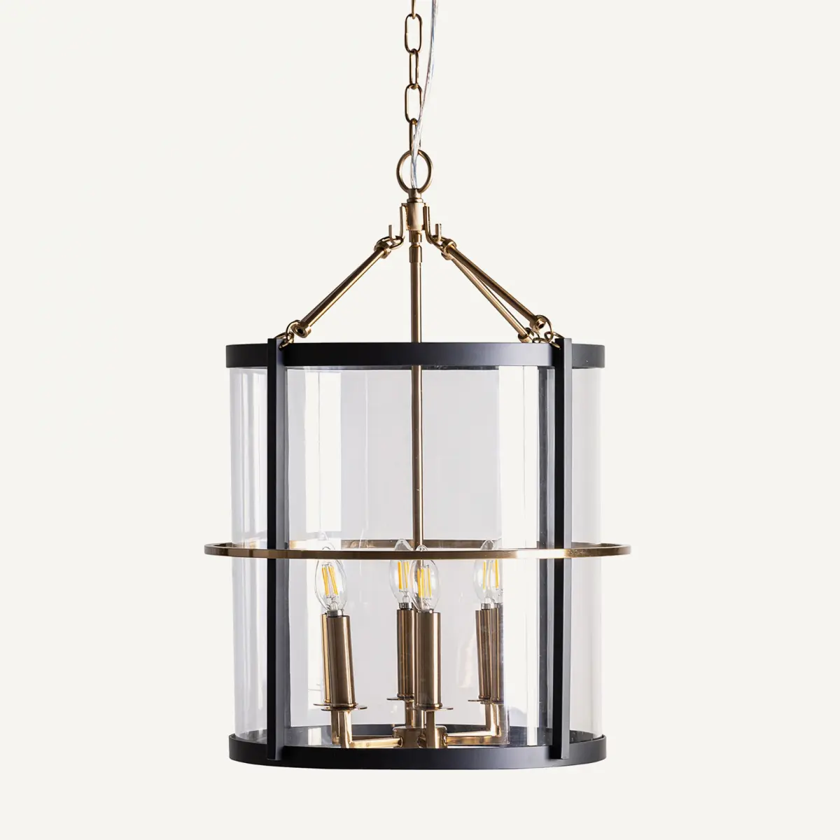 Lampe suspendue noir et doré cristal laiton Vical Home
