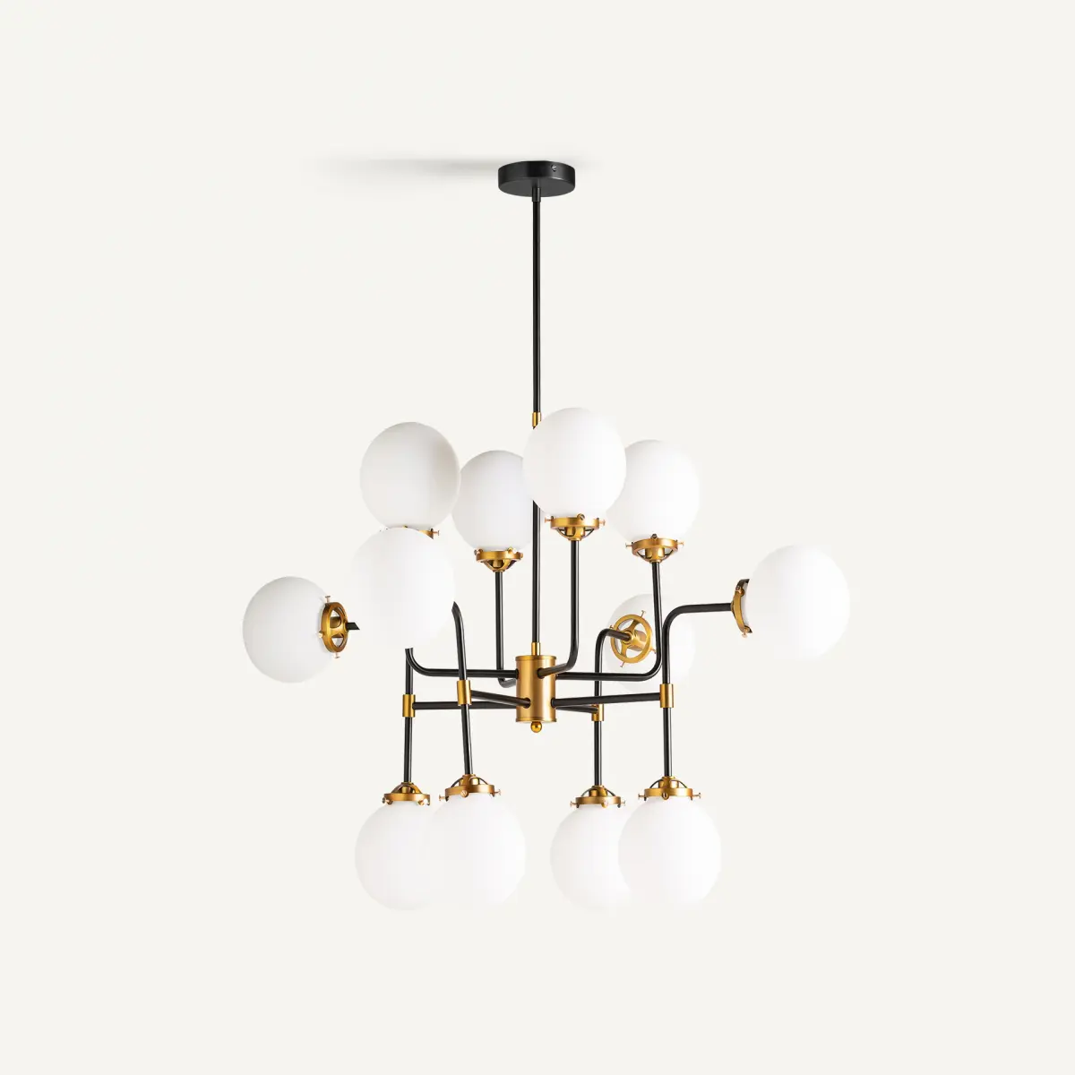 Lustre boule blanc cristal et laiton Vical Home Lustre boule blanc cristal et laiton Vical Home – Image 2