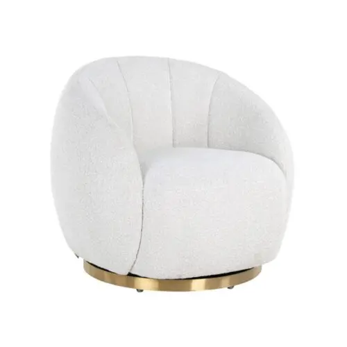 Fauteuil pivotant Fauteuil Jago blanc bouclé Richmond Interiors - fauteuil pivotant