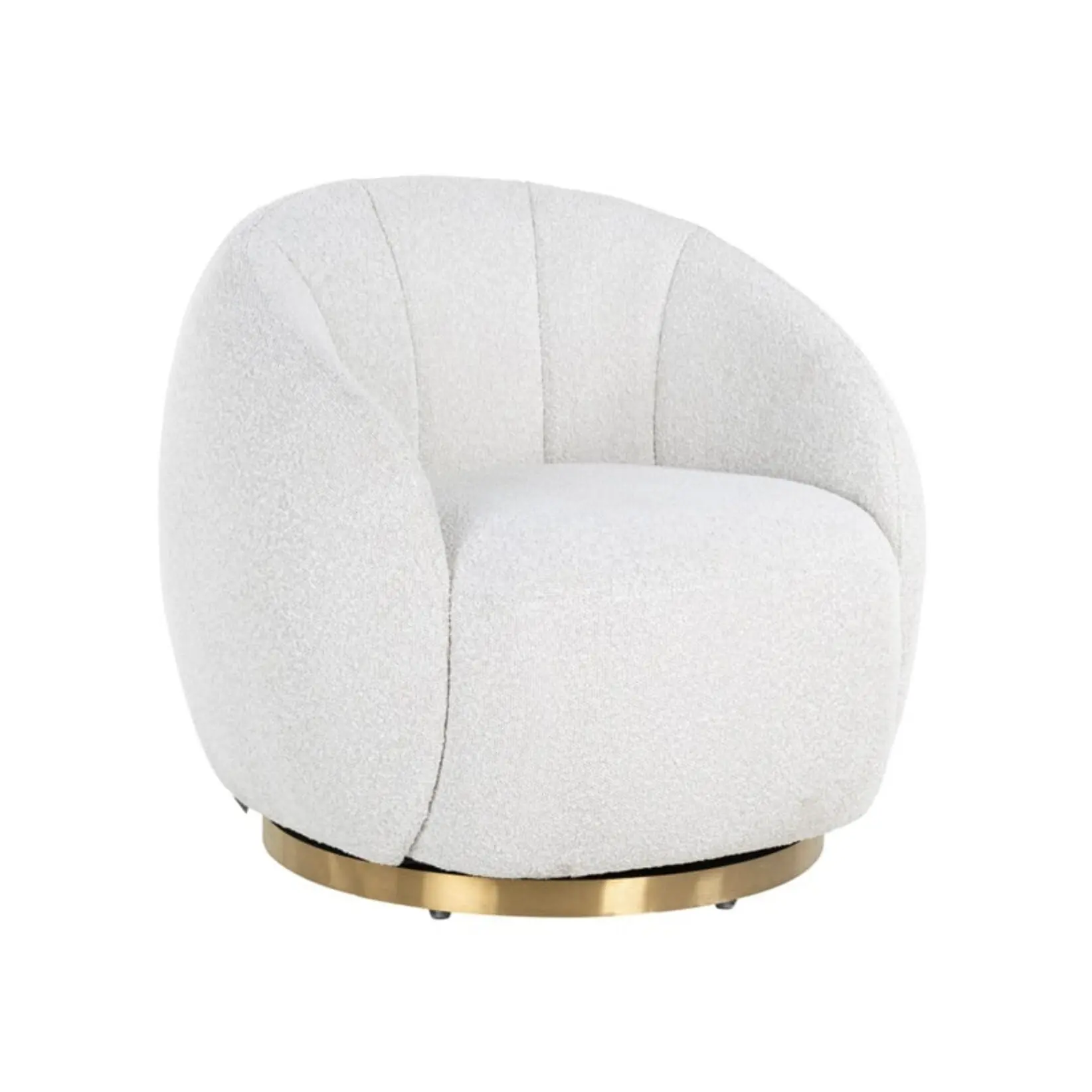 Fauteuil Jago blanc bouclé Richmond Interiors - fauteuil pivotant