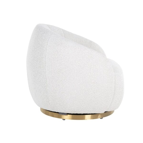 Fauteuil Jago blanc bouclé Richmond Interiors - fauteuil pivotant 1