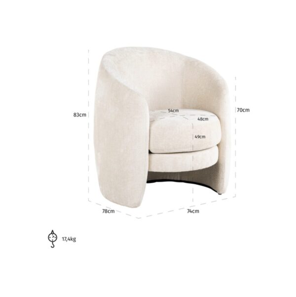 Fauteuil Fenna Richmond interiors blanc chenille 2