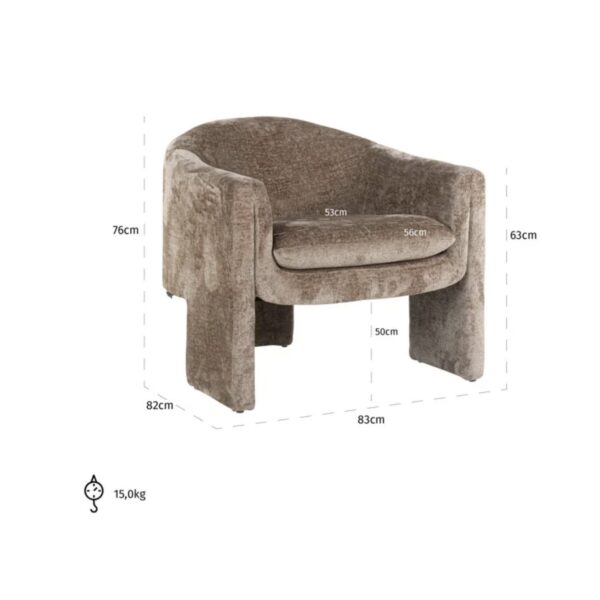 Fauteuil Charmaine taupe Chenille Richmond Interiors 5