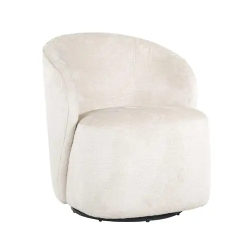 Fauteuil pivotant Sofia blanc chenille Richmond Interiors