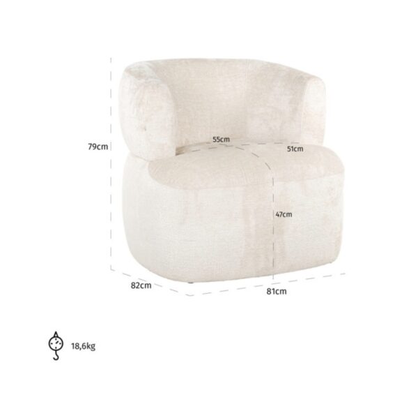 Fauteuil Donna blanc chenille Richmond Interiors 3