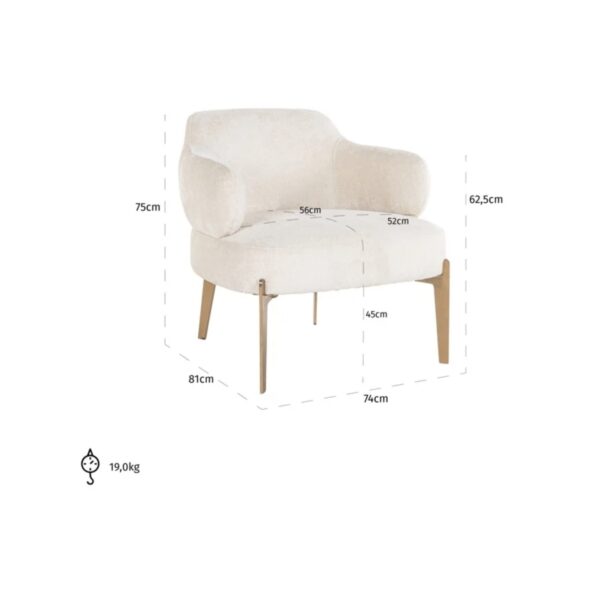 Fauteuil Venus blanc chenille Richmond Interiors 5