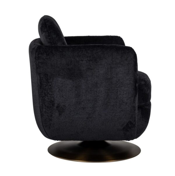 Fauteuil pivotant Turner Richmond Interiors noir chenille 1