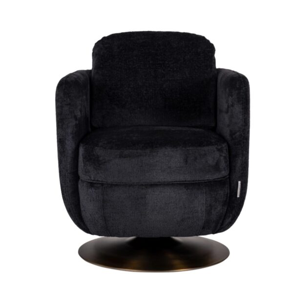 Fauteuil pivotant Turner Richmond Interiors noir chenille 3