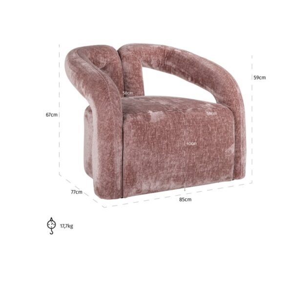 Fauteuil Dana rose chenille Richmond Interiors 3