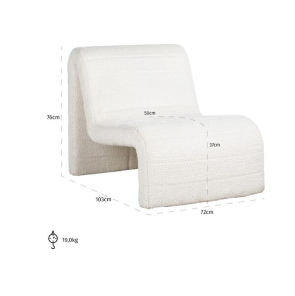 Fauteuil Kelly blanc bouclé Richmond Interiors Lovely white 3