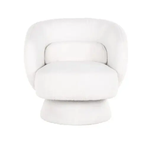 Fauteuil pivotant Senna blanc bouclé Richmond interiors 1
