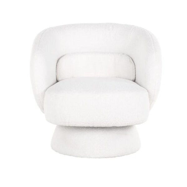 Fauteuil pivotant Senna blanc bouclé Richmond interiors 1