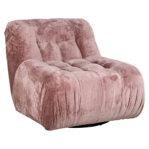 Fauteuil pivotant Rosy rose chenille Richmond interiors