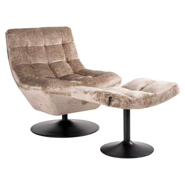 Fauteuil pivotant Sydney taupe chenille Richmond interiors 7