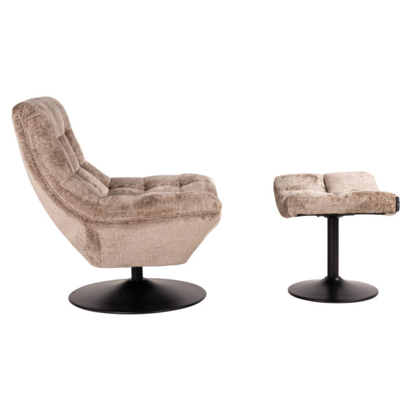 Fauteuil pivotant Sydney taupe chenille Richmond interiors 8