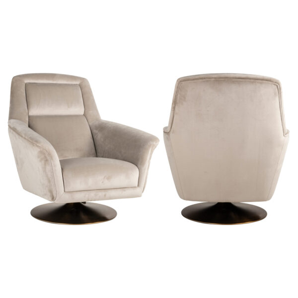 Fauteuil pivotant Nora kaki Richmond Interiors velours 3