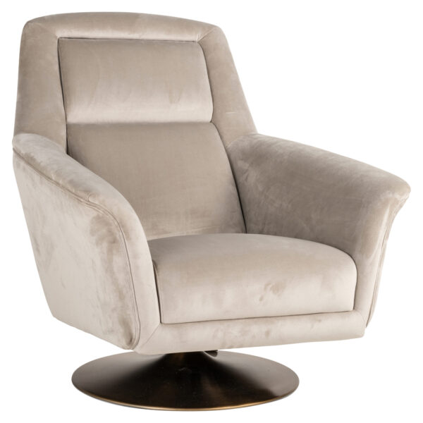 Fauteuil pivotant Nora kaki Richmond Interiors velours