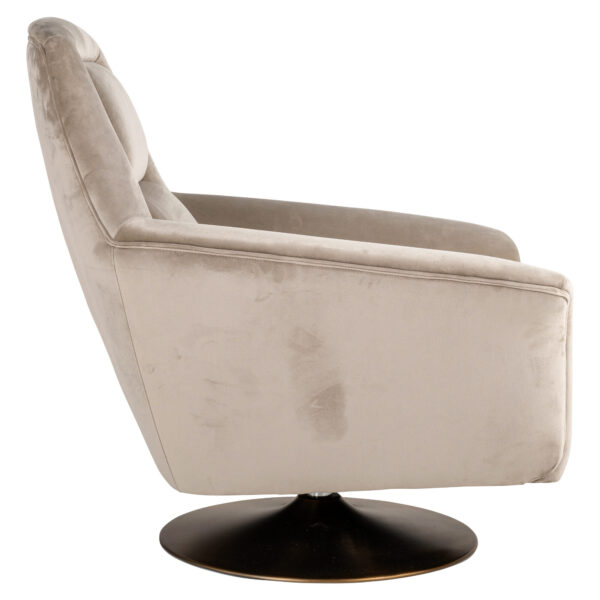 Fauteuil pivotant Nora kaki Richmond Interiors velours 8