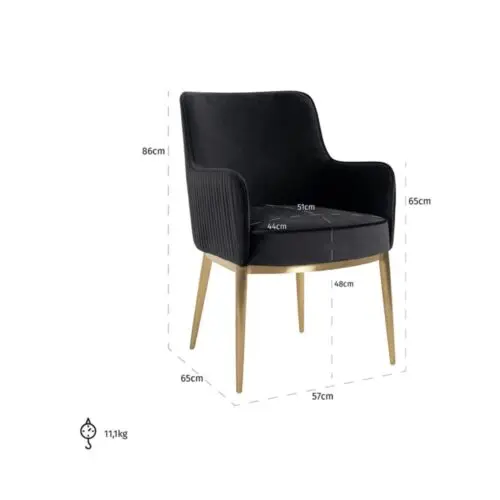 Chaise Breeze anthracite Richmond Interiors velours 4
