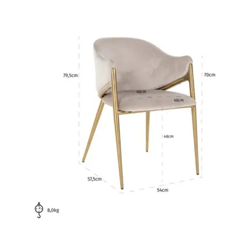 Chaise Gwen kaki Richmond Interiors velours 4