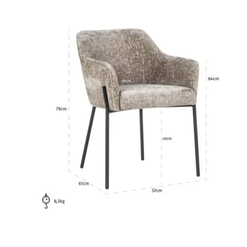 Chaise Fay shitake island Richmond Interiors 5