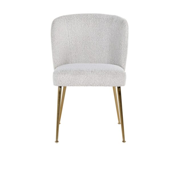 Chaise Cannon blanc bouclé Richmond Interiors pieds or brossé 1