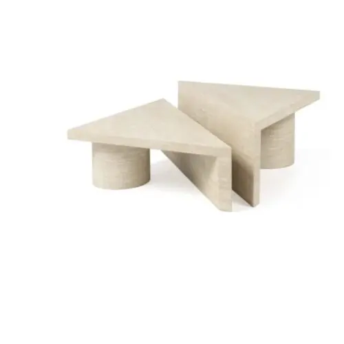 Ensemble 2 tables basses Fictus Richmond Interiors en faux travertin