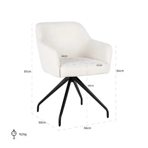 Chaise Benthe blanc Richmond Interiors white unicorn 4