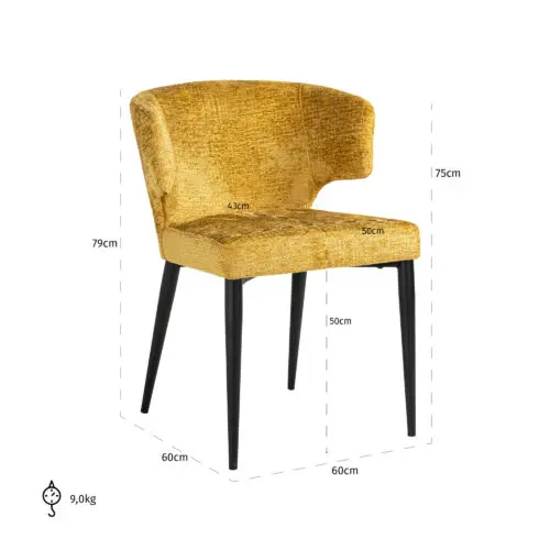 Chaise Taylor moutarde Richmond Interiors mustard fusion 4