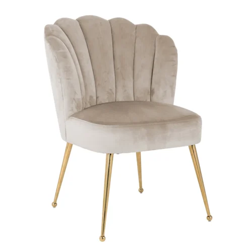Chaise Pippa kaki velours et pieds or Richmond Interiors