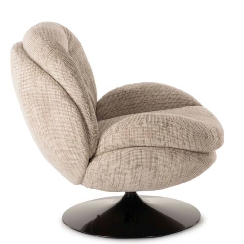 Fauteuil Memento beige chiné Athezza pied noir 5