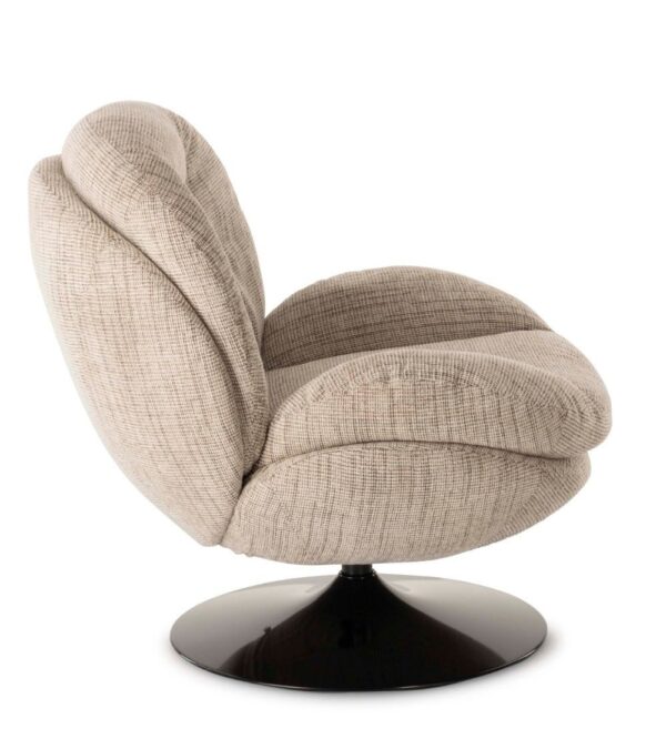 Fauteuil Memento beige chiné Athezza pied noir 5