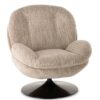 Fauteuil Memento beige chiné Athezza pied noir 2