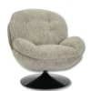 Fauteuil Memento beige chiné Athezza Pied noir