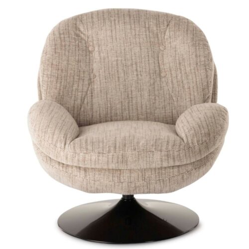 Fauteuil Memento beige chiné Athezza pied noir 4