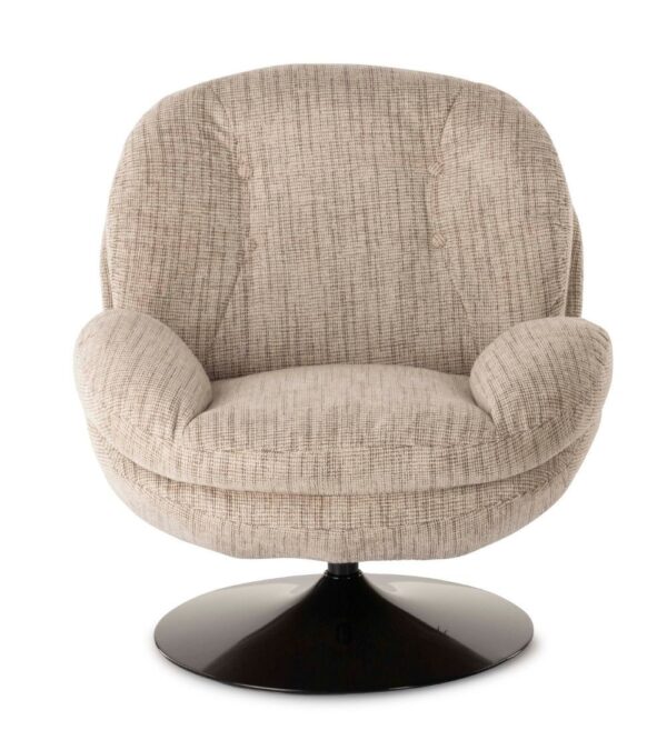 Fauteuil Memento beige chiné Athezza pied noir 4