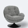 fauteuil memento gris souris pied noir