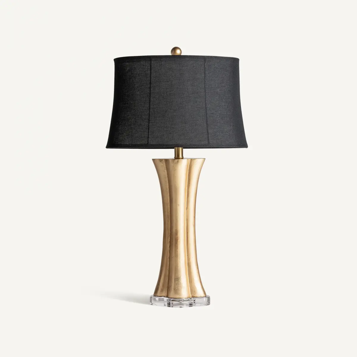 Lampe moderne résine doré et jute noir Vical Home
