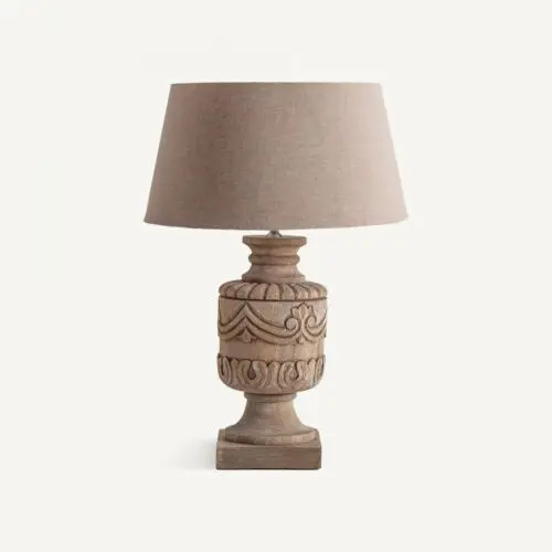 Lampe de salon provençale bois naturel blanc Vical Home