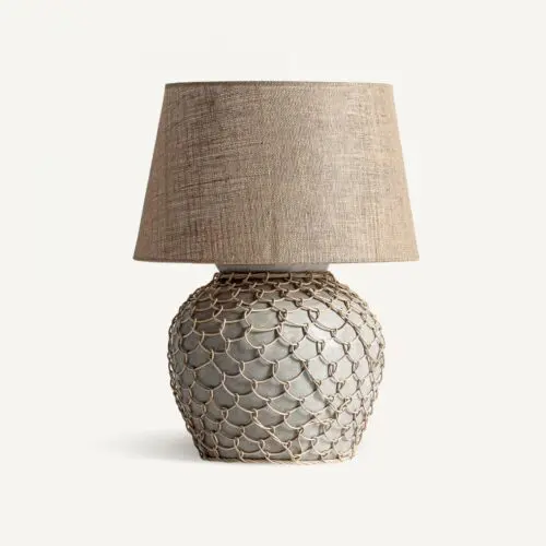 Lampe à poser ciment jute gris crème Vical Home