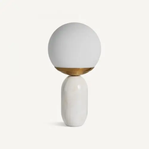 Lampe design verre blanc doré Vical Home
