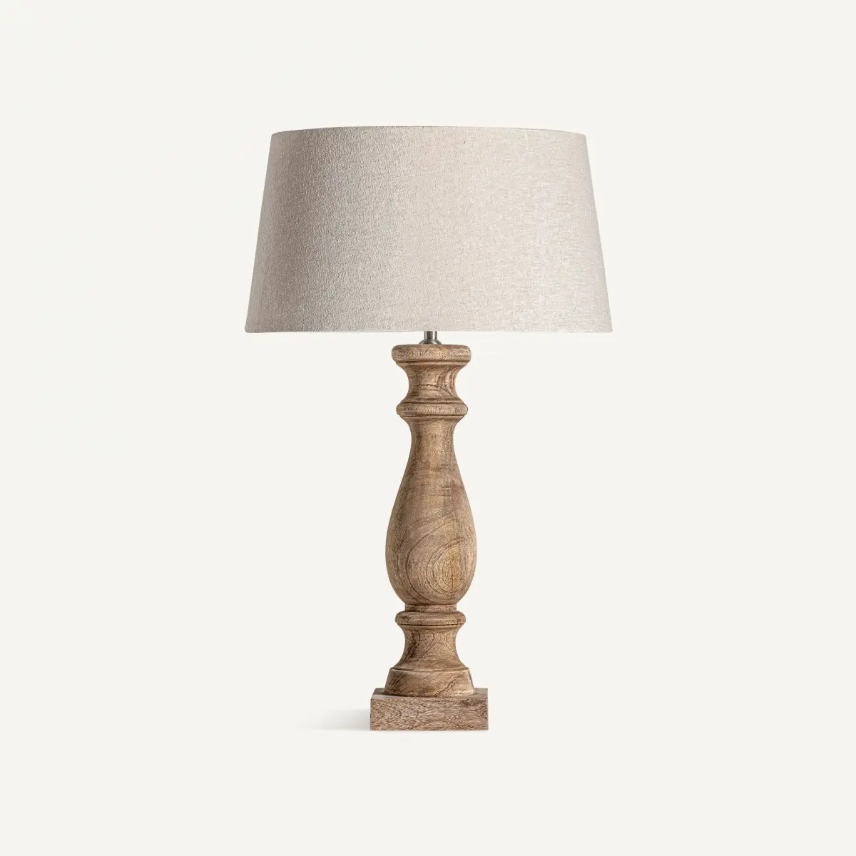 Lampe de table bois naturel coton blanc Vical Home