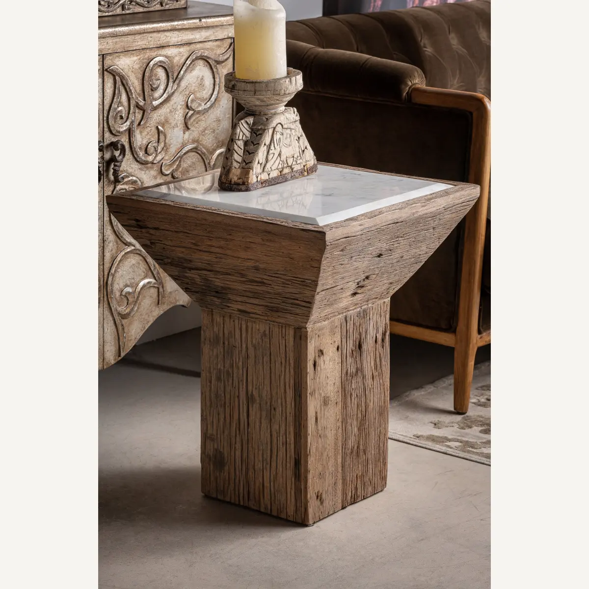 Bout de canapé SAMSUN bois marbre Vical Home Bout de canapé SAMSUN bois marbre Vical Home – Image 7