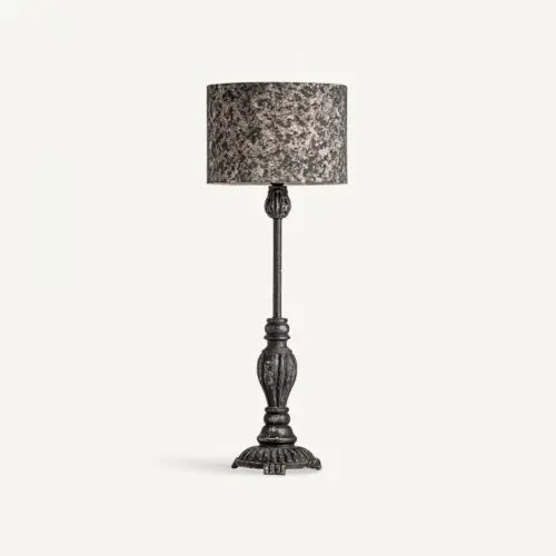 Lampe contemporaine bois fer gris vieilli Vical Home
