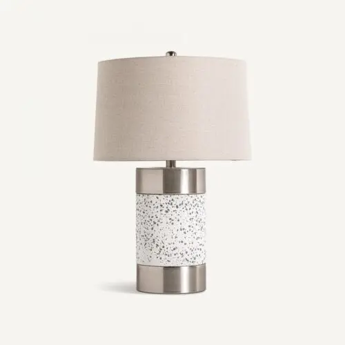 Lampe en pierre blanc argent Vical Home