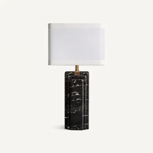 Lampe marbre noir et blanc Vical Home