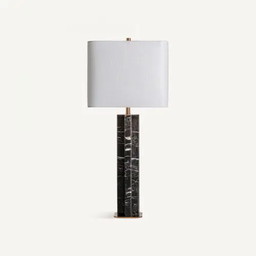 Lampe de salon design marbre noir blanc Vical Home
